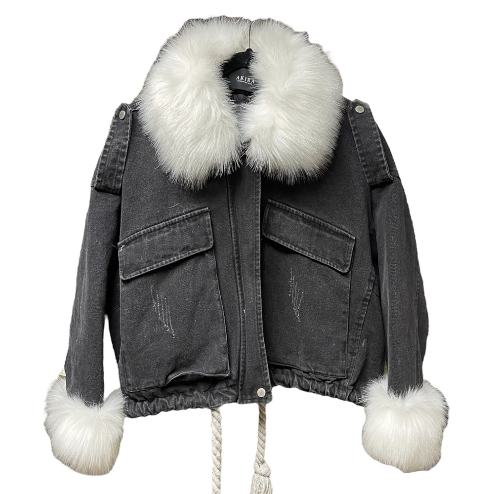 Denim and Fur Bomber